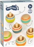 Small Foot - houten tollen gestreept, set van 6 - thumbnail