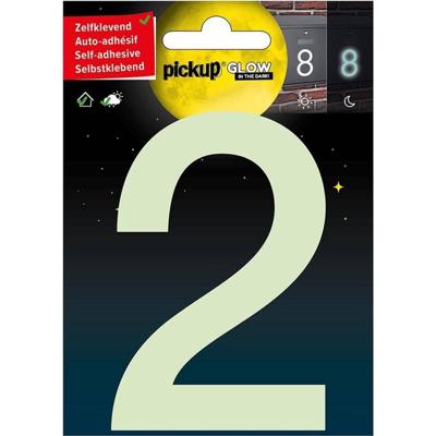 Glow in the dark Nummer 2 - 100 mm zelfklevend.