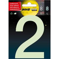 Glow in the dark Nummer 2 - 100 mm zelfklevend. - thumbnail