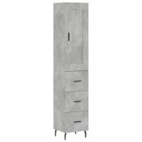 Hoge kast 34,5x34x180 cm bewerkt hout betongrijs - thumbnail