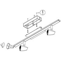 Eglo Led plafondspotCorbera led 2-lichts chroom - 93673 - thumbnail