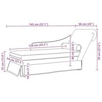 Chaise longue met bolster en rechterarmleuning fluweel geel - thumbnail