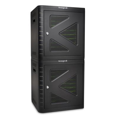 Kensington Charge & Sync Cabinet, Universeel Tablet, 10 Tablets Per Keer, Geschikt voor iPads, Galaxy Tabs, Kindles en Meer, Ingebouwde koelventilator, 43 x 40 x 35 Centimeter, Zwart, K67862EU