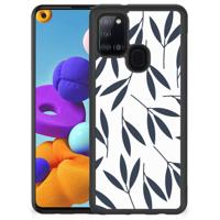Samsung Galaxy A21s Skin Case Leaves Blue - thumbnail