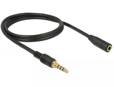 Delock 85631 Stereo Jack Verlengkabel 3,5 mm 4-pins male naar female 2 m zwart Delock 85631 Stereo Jack Verlengkabel 3,5 mm 4-pins male naar female 2 m zwart