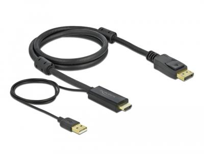 Delock 85963 HDMI naar DisplayPort kabel 4K 30 Hz 1 m