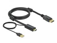 Delock 85963 HDMI naar DisplayPort kabel 4K 30 Hz 1 m - thumbnail