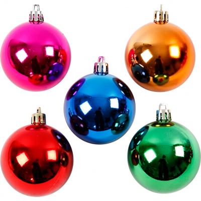 Creativ Company Kerstballen, d 6 cm, sterke kleuren, 20 stuk/ 1 doos