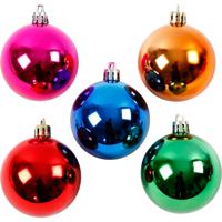Creativ Company Kerstballen, d 6 cm, sterke kleuren, 20 stuk/ 1 doos - thumbnail