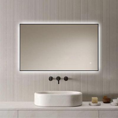Loxa - Rechthoekige Badkamerspiegel Sorento met led 100x60cm - Zwarte omlijsting - Dimbaar - 3 Led standen - Condensvrij vlak - Duurzame kwalieit - Eenvoudige installatie