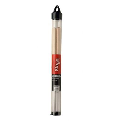 Stagg SBRU10-WN nylon brushes met houten greep