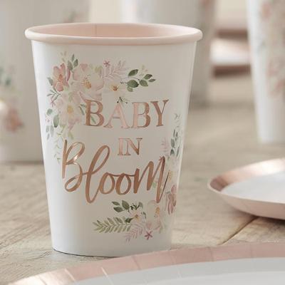 Ginger Ray BL-116 Floral Baby Shower Bekers