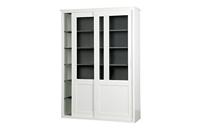 WOOOD Vitrinekast 'Vince' met schuifdeuren, kleur wit - thumbnail