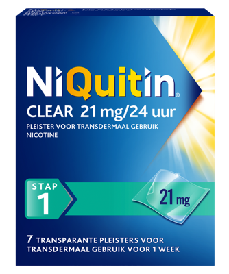 Niquitin Clear Pleisters 21mg Stap 1