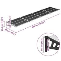 Deurluifel 396x90 cm polycarbonaat zwart en transparant - thumbnail