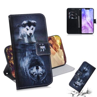 Wolf en hond patroon gekleurde tekening horizontale Flip lederen case voor Huawei Nova 3 met houder & card slots & portemonnee
