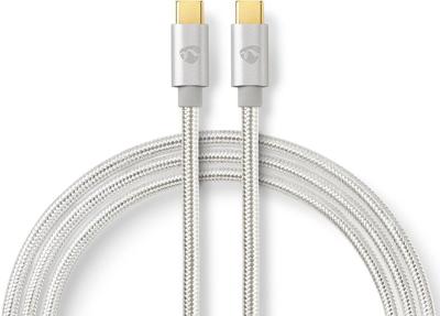Nedis USB 2.0 0.48Gbps 100W USB Type-C 2m Zilver