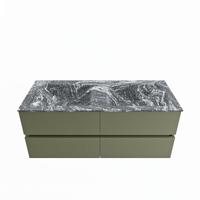 MONDIAZ VICA-DLUX 120cm badmeubel onderkast Army 4 lades. Inbouw wastafel CLOUD dubbel 2 kraangaten, kleur Lava. - thumbnail