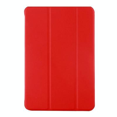 Litchi textuur horizontale Flip lederen draagtas met drie-vouwen houder voor iPad mini 4(Red)