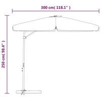 VidaXL Parasol met stalen paal 300 cm taupe - thumbnail