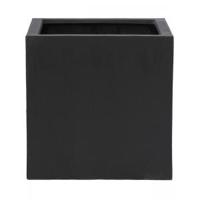 Pottery Pots Naturel Block 50x50x50 cm zwart vierkante plantenbak - thumbnail