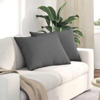 VidaXL Sofa kussens 2 pcs donkergrijs 70 x 50 cm stof - thumbnail