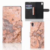 Sony Xperia XA1 Bookcase Marmer Oranje - thumbnail