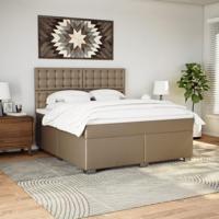 Boxspring met matras kunstleer cappuccinokleurig 180x200 cm - thumbnail