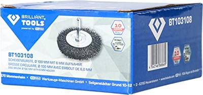 Brilliant Tools Schijfborstel, Ø 100 mm met 6 mm opname BT103108 BT103108 1 stuk(s) Brilliant Tools Schijfborstel, Ø 100 mm met 6 mm opname BT103108 BT103108 1 stuk(s)