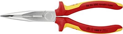 Knipex Platspitse Tang met Zijsnijder (Telefoontang) | 200 mm Lengte | Geïsoleerd | Meer-Componentengrepen - 26 26 200 SB