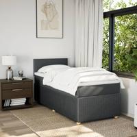 Boxspring met matras stof donkergrijs 90x190 cm - thumbnail