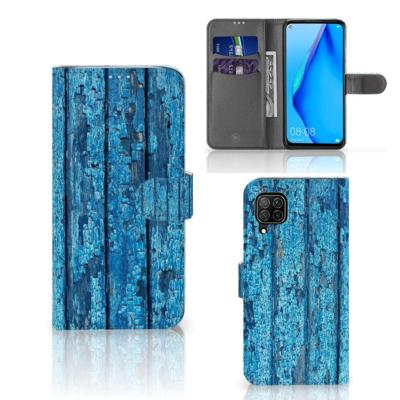 Huawei P40 Lite | Book Style Case | Wood Blue
