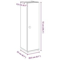 Badkamerkast met rolhouder 20,5x22x72 cm gerookt eikenkleurig - thumbnail