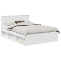 Bedframe met hoofdeinde Wit 150 x 200 cm Bewerkt hout - thumbnail