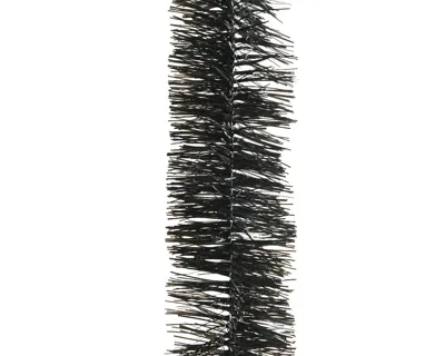 Guirlande lametta d7,5h270 cm zwart kerstslinger Decoris - Decoris