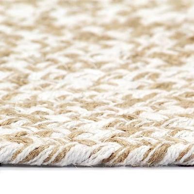 VidaXL Vloerkleed handgemaakt 90 cm jute wit en naturel