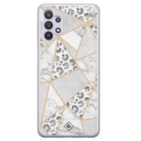 Samsung Galaxy A32 5G siliconen hoesje - Stone & leopard print - thumbnail