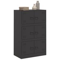 Dressoir 67x39x107 cm staal zwart - thumbnail