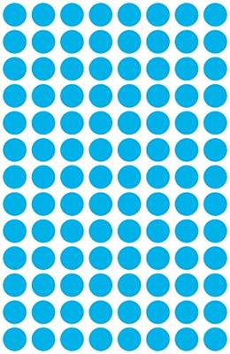 Etiket avery 3011 rond 8mm blauw 416st