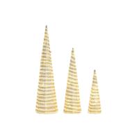 Kerstversiering DKD Home Decor Wit Gouden 20 x 20 x 80 cm (3 Onderdelen) - thumbnail