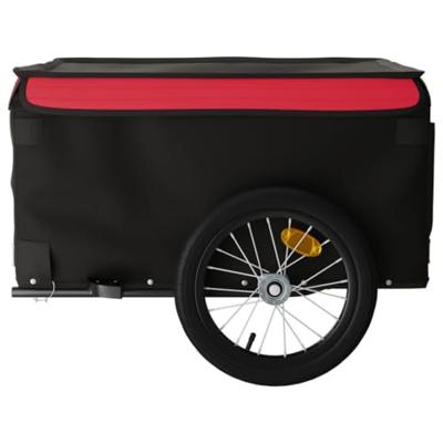Fietstrailer 45 kg ijzer zwart en rood - thumbnail