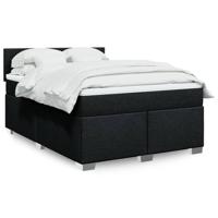 Boxspring met matras stof zwart 140x200 cm - thumbnail