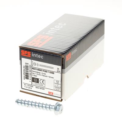 HECO MULTI-MONTI-PLUS SS schroefanker - zeskantkop met ring - 12x80mm - staal - 25 stuks