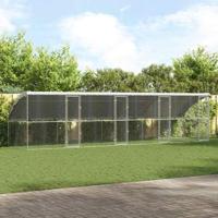 Hondenhok met opslag 4 pcs Zilver 8 x 2 x 2 m Staal - thumbnail