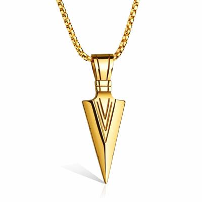 Heren ketting met hanger Edelstaal Viking Arrow Goudkleurig Heren ketting met hanger Edelstaal Viking Arrow Goudkleurig