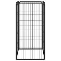 VidaXL Hondenkennel 4 panelen 50 x 100 cm gepoedercoat staal zwart - thumbnail