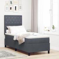 Boxspring bed met matras Donkergrijs 80 x 200 cm Fluweel - thumbnail