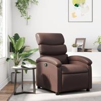 Fauteuil verstelbaar kunstleer bruin - thumbnail