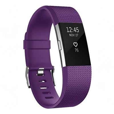 Vierkante patroon verstelbare sport polsband voor FITBIT charge 2 (paars)