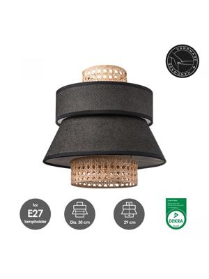Light depot - lampenkap Cane weave - linnen / zwart - Outlet Light depot - lampenkap Cane weave - linnen / zwart - Outlet